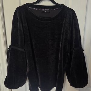 Karl Lagerfeld Black Velvet Sweatshirt
